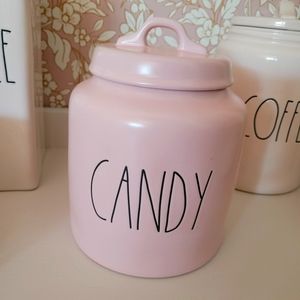 Pink Rae Dunn Candy Canister dimpled